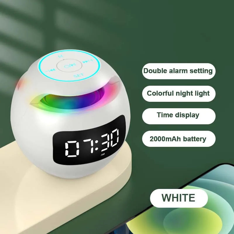 Nuevo mini altavoz Bluetooth inalámbrico con pantalla LED, despertador, tarjeta TF, reproductor de música MP3 para PC y teléfono.