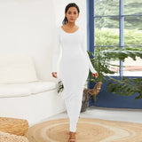 HOT SALES!!! Spring Autumn Sexy Long Dress Women Long Sleeve Round Neck Bodycon Maxi Dress evening party Dress - Lootquake