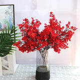 White Artificial Flowers Cherry Blossoms Gypsophila Fake Plants DIY Wedding Bouquet Vases for Home Decor Faux Christmas Branch