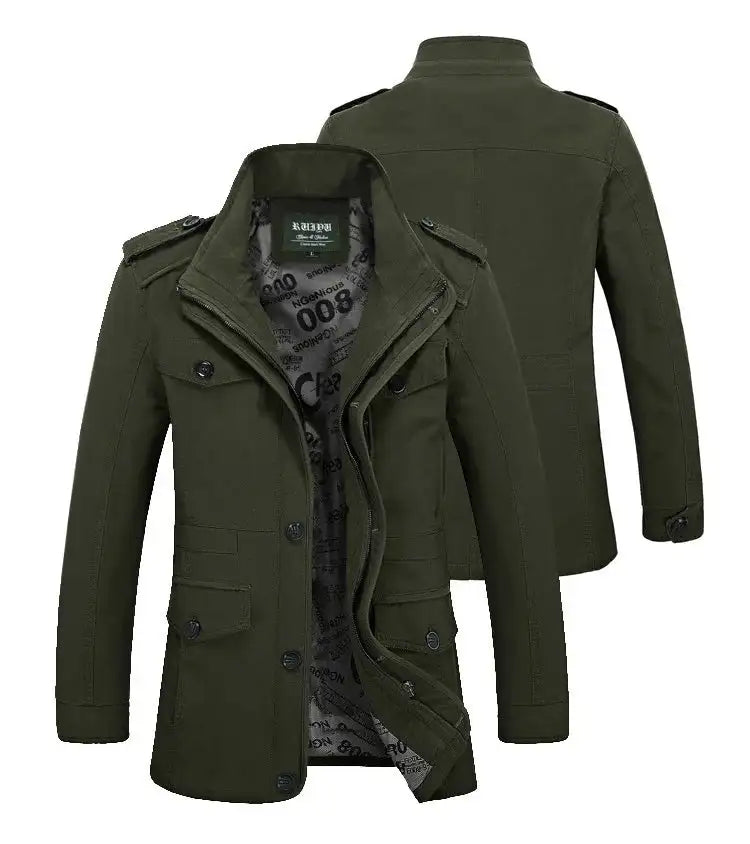 High Quality Men's Casual Jacket 6XL Male Windbreaker Oversized Cotton Classic Jackets Men Clothing Trench Coat A4F5806 - Lootquake