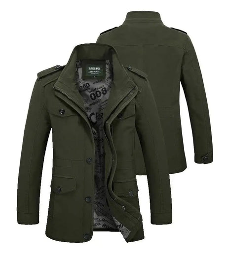 High Quality Men's Casual Jacket 6XL Male Windbreaker Oversized Cotton Classic Jackets Men Clothing Trench Coat A4F5806 - Lootquake