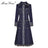 MoaaYina Fashion Designer Long Windbreaker Long sleeve Single-breasted Pocket Tassel Runway Windbreaker Coat - Lootquake