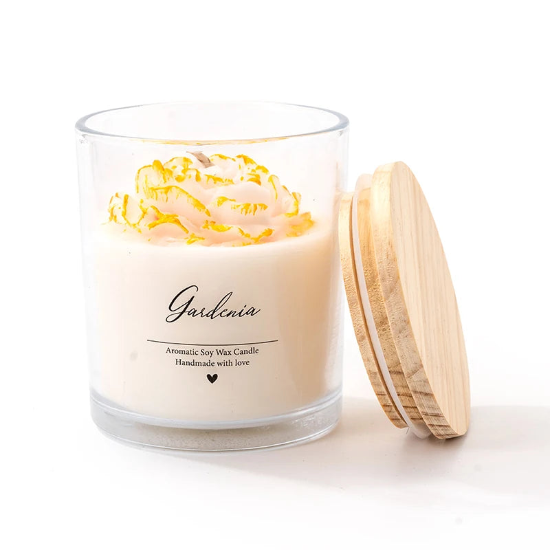 Bougie parfumée AIKUN 7,5 oz, faite à la main, à la pivoine dorée de qualité supérieure, pour une ambiance de spa et un parfum longue durée.