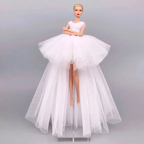 fashion for barbie elegant lady wedding dress for barbie doll clothes princesa for bjd 1/6 dress long dress accessories - Lootquake