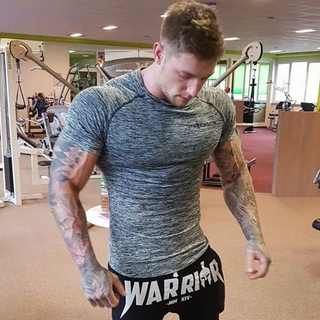 2020 new Quick Dry Compression Men's Short Sleeve T-Shirts Running Shirt Fitness Tight Tennis Soccer Jersey mens Sportswear - Lootquake