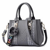 Embroidery Messenger Bags Women Leather Handbags Bags for Women Sac a Main Ladies hair ball Hand Bag - Lootquake