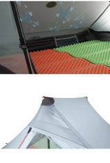 3F UL GEAR LanShan 2 pro 2 Person Outdoor Ultralight Camping Tent 3 Season Professional 20D Nylon Both Sides Silicon Tent - Lootquake