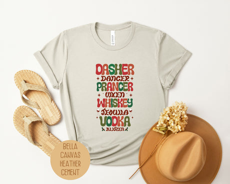Dasher Dancer Prancer Drinking Funny Christmas Shirt-4