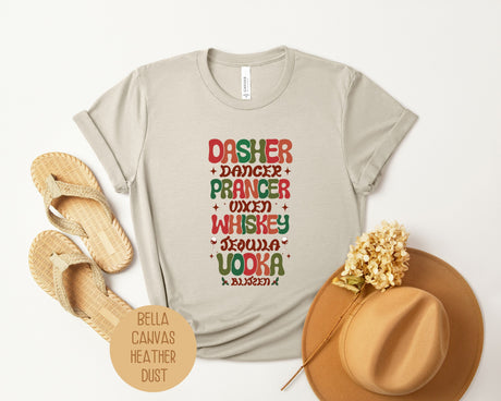 Dasher Dancer Prancer Drinking Funny Christmas Shirt-5
