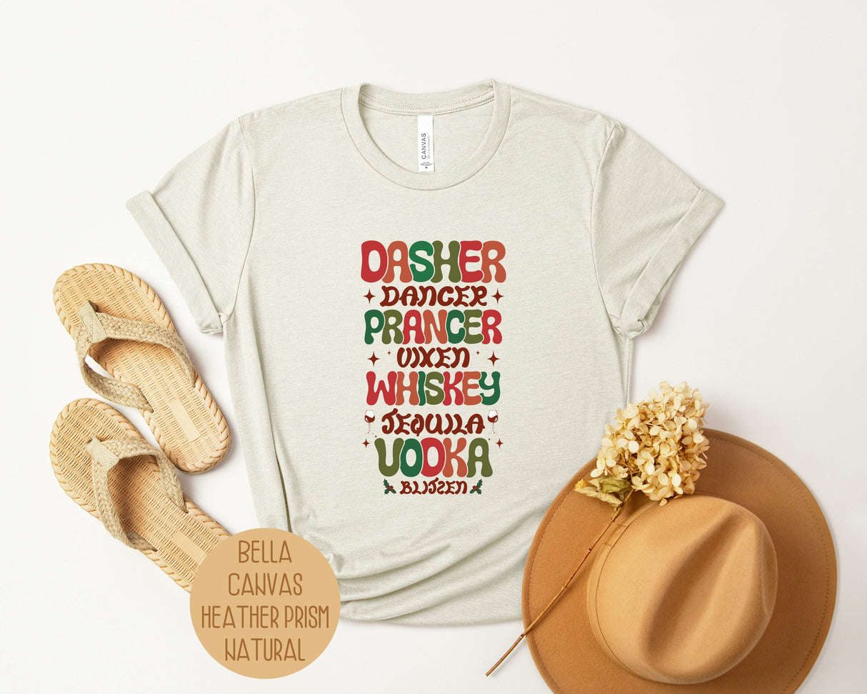 Dasher Dancer Prancer Drinking Funny Christmas Shirt-6