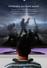 Altavoces Bluetooth con banda para el cuello, 12 horas de música, altavoz portátil inalámbrico, sonido estéreo 3D real, altavoces personales portátiles con micrófono