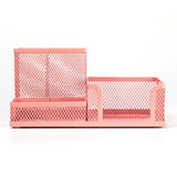 Mesh Desk Organizer Metal Office Storage Box with Compartment Stationery Holder Office Supplies