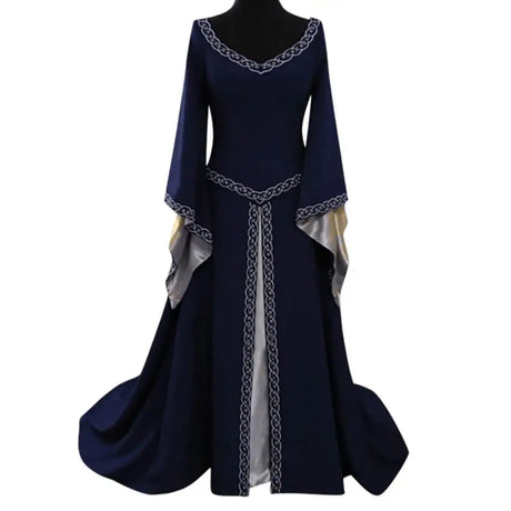 Vintage Gothic Dress Cosplay Costumes Autumn Winter Long Sleeve Medieval Witch Long Dress Halloween Costumes Vestidos de Fiesta - Lootquake