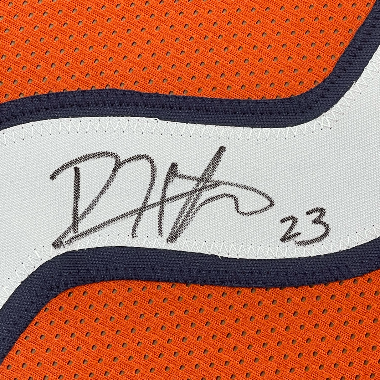 Camiseta de fútbol naranja de Chicago de 35 x 39 de Devin Hester, enmarcada, autografiada y firmada por JSA COA