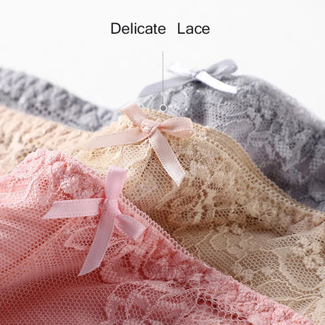 7Pcs Cotton Women's underwear lace transparent panties comfortable antibacterial plus size pants female sexy lingerie - Lootquake
