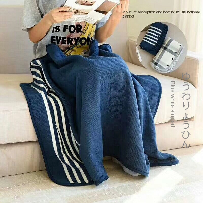 Wearable Plaid Fleece Blanket Polyester Blanket with Button Winte Warm Throws on Sofa Bed Travel Thicken Bedroom Plaids  Blanket