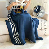 Wearable Plaid Fleece Blanket Polyester Blanket with Button Winte Warm Throws on Sofa Bed Travel Thicken Bedroom Plaids  Blanket