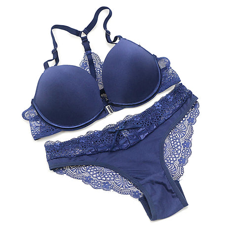New Fashion Bralette Sexy Lingerie Seamless Push Up Bra Sets Front Closure Candy Color Underwear Women Small Size Brassiere - Lootquake