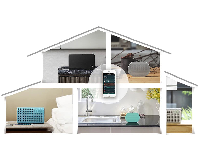 Altavoz portátil inteligente Bluetooth inalámbrico 10W Mini altavoz compacto potente 2200mAh Compatible con Alexa Spotify Tunein Transmisión de música