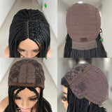 26" Ombre Box Braided Cosplay Wig | Long Straight Braids with Curly Ends | Synthetic Twist Braiding Hair