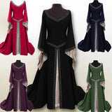 Vintage Gothic Dress Cosplay Costumes Autumn Winter Long Sleeve Medieval Witch Long Dress Halloween Costumes Vestidos de Fiesta - Lootquake