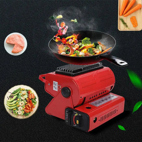 Outdoor Heater 1300W Portable Dual-Use Heating Stove Liquefied Gas Mini Tent Heater Grill Stove Tent Heater For Camping - Lootquake