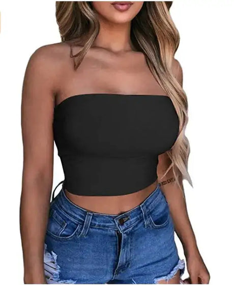 New Summer Solid Women Sexy Tank Top Bustier Bra Vest Crop Top Bralette Singlet T-Shirt Vintage Sleeveless Top - Lootquake