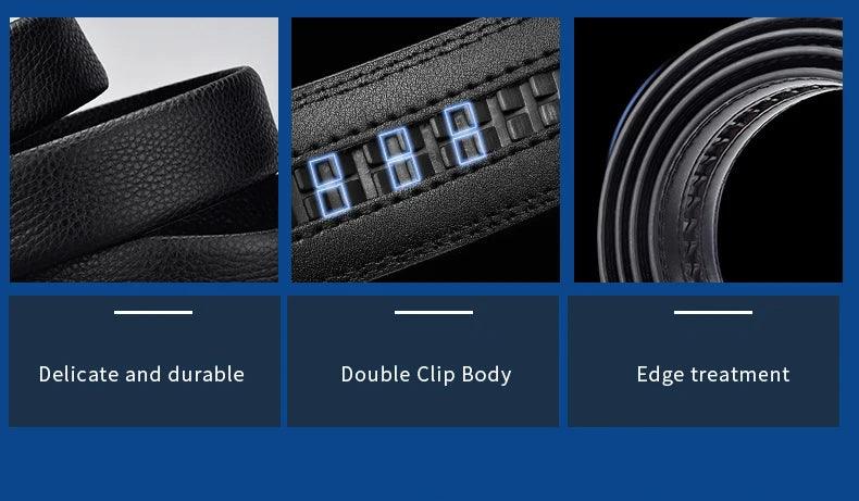 Belts for 3.5cm Width Sports Car Brand Fashion Automatic Buckle Black Genuine Leather Men's Jeans High Quality Waist Male Strap