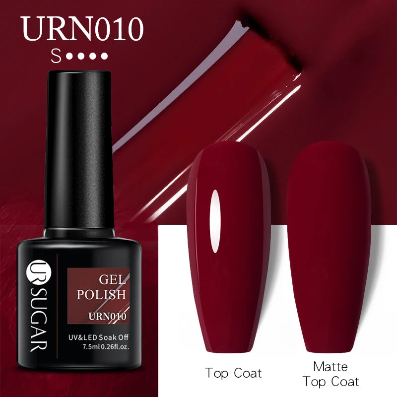 UR SUGAR 7.5ml Nude Glitter Color Gel Nail Polish Winter Warm Color Series Semi-permanent Varnish Professionals Manicure