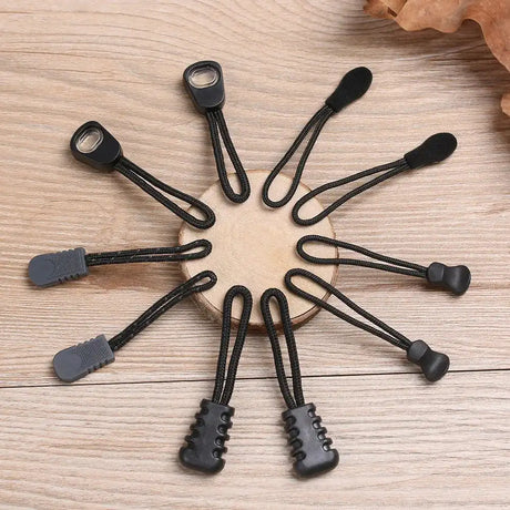 10Pcs Zipper Puller End Fit Rope Tag Fixer Zip Cord Tab Replacement Clip for Broken Buckle Travel Bag Suitcase Tent Backpack - Lootquake