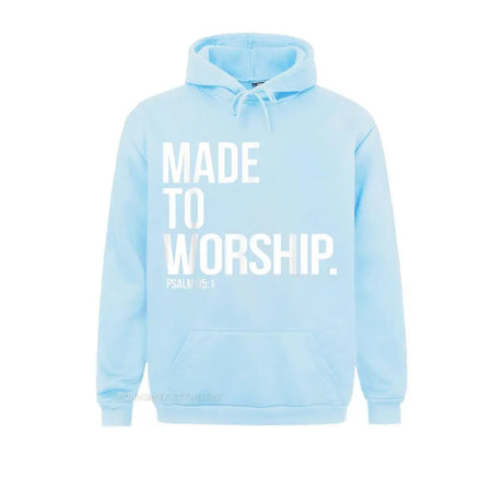 Made To Worship Psalm 95 1 Faith Based Christian Hoodie Print Mens Sweatshirts Plain Long Sleeve Hoodies Hip Hop Sportswears - Lootquake