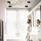 Herdio 2PCS 4 Inch Ceiling Bluetooth Speaker Kit Water Resistant 160W Marine Speakers For Bathroom Kitchen Home Outdoor Camper