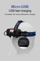 Linterna frontal de pesca de alta potencia XHP360 de 1000000 LM, recargable, para camping, senderismo, LED, con batería externa