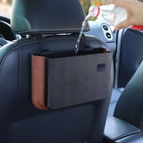 Cubo de basura para coche con marco beige, organizador de almacenamiento automático, contenedor de basura, diseño de almacenamiento y orden, cubo de basura plegable, cenicero, suministros