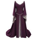 Vintage Gothic Dress Cosplay Costumes Autumn Winter Long Sleeve Medieval Witch Long Dress Halloween Costumes Vestidos de Fiesta - Lootquake