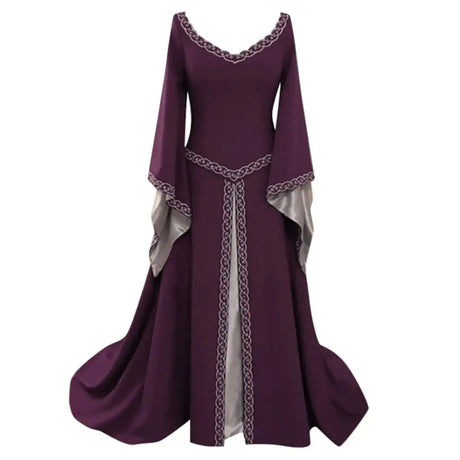 Vintage Gothic Dress Cosplay Costumes Autumn Winter Long Sleeve Medieval Witch Long Dress Halloween Costumes Vestidos de Fiesta - Lootquake