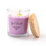 Bougie parfumée au soja violet naturel AIKUN 8 cm x 9 cm, ornée de marguerites blanches, aromathérapie, décoration d'intérieur, cadeau écologique