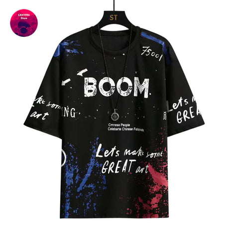 Korean Fashion Summer Men's Graphic Half Sleeve T-Shirts - Lootquake