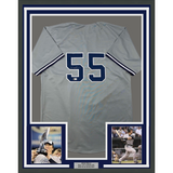 Camiseta de béisbol enmarcada, autografiada y firmada por Hideki Matsui, 35 x 39, gris de Nueva York, Beckett BAS COA