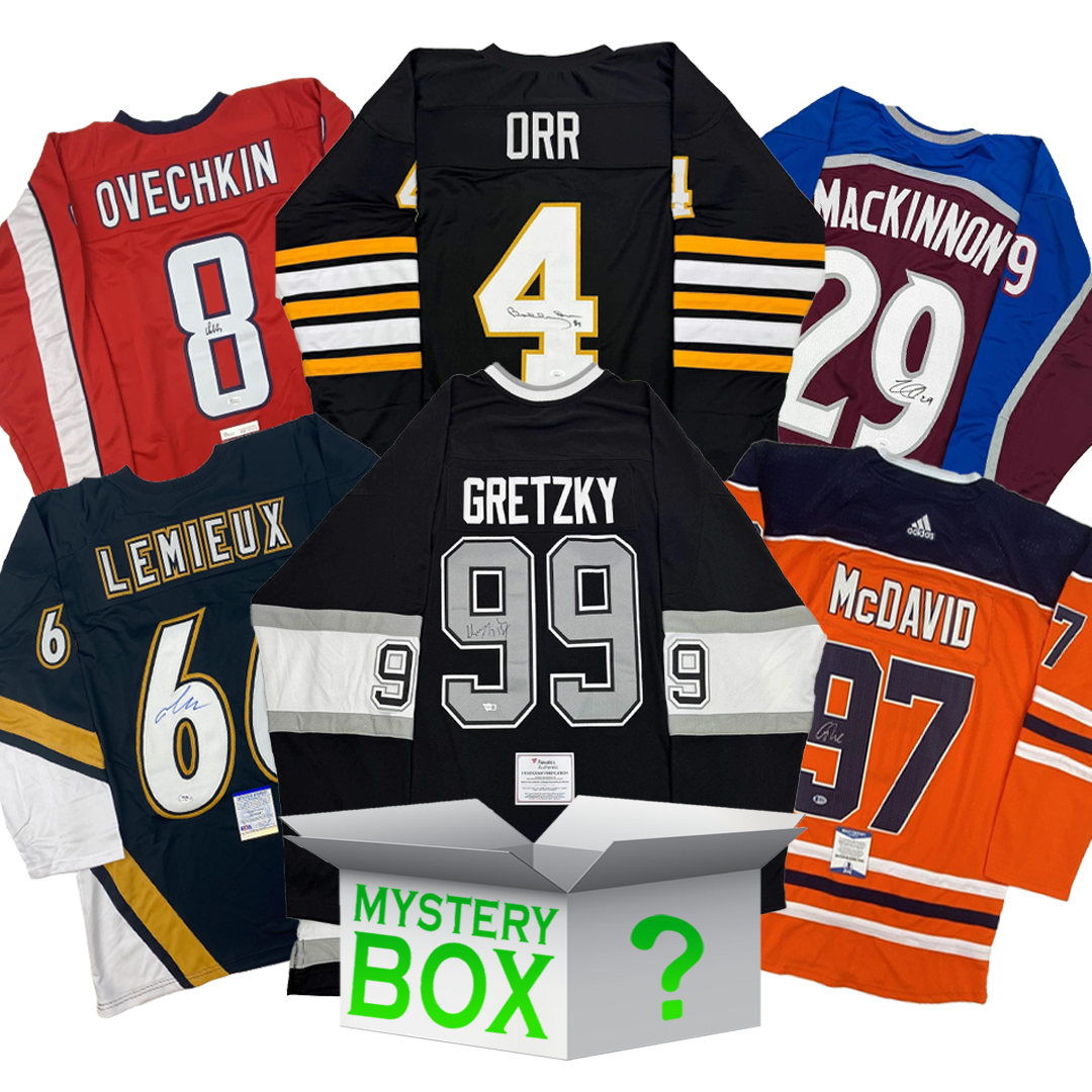 Caja misteriosa de camisetas de hockey autografiadas/firmadas de High Roller con PSA JSA BAS o Fanatics COA