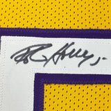 Camiseta de baloncesto amarilla de Los Ángeles LA, enmarcada, autografiada y firmada por Robert Horry, 35 x 39, PSA/CÓDIGO DE AUTÉNTICO/ADN.