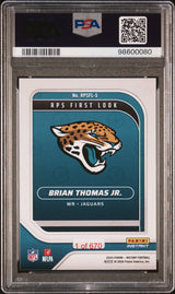 Tarjeta de fútbol americano Panini Instant NFL Brian Thomas Jr #RPSFL5 de primer vistazo de RPS, calificada en 2024, para novato, con radiocontrol, PSA 10 Gem Mint