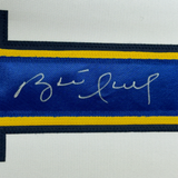Framed Autographed/Signed Brett Hull 35x39 St. Louis White Hockey Jersey JSA COA