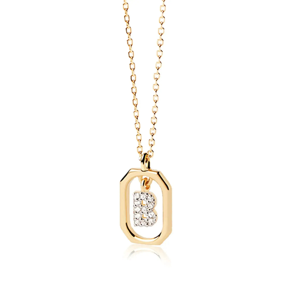 AMORAMOR & FOREVER 14k Gold Plated Dainty Initial Necklaces for Women Monogram Cute Letter Name Choker Necklaces Personalized Tiny Pendant CZ Cubic Zirconia Necklace (B) - Lootquake
