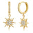 ToHeart Gold Sun Earrings for Women Sun Dangle Earrings Cubic Zirconia Earrings - Lootquake