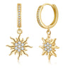 ToHeart Gold Sun Earrings for Women Sun Dangle Earrings Cubic Zirconia Earrings - Lootquake
