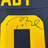 Autographed/Signed Tom Brady Michigan Wolverines Blue Authentic Limited Football Jersey Fanatics COA