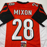 Autographed/Signed Joe Mixon Cincinnati Orange Football Jersey JSA COA
