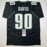 Autographed/Signed Jordan Davis Philadelphia Black Football Jersey JSA COA