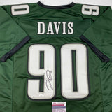Autographed/Signed Jordan Davis Philadelphia Green Football Jersey JSA COA